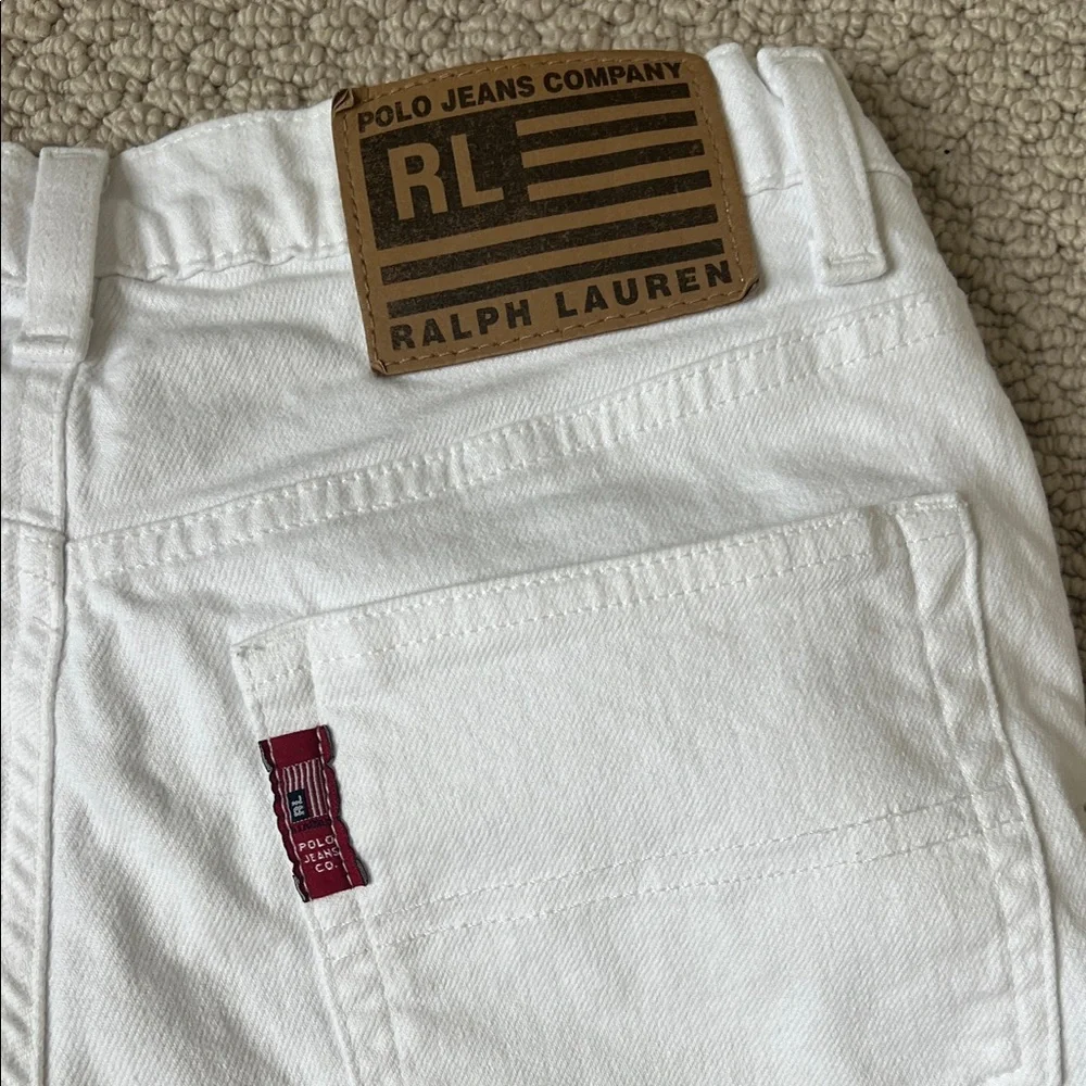 White Denim Ralph Lauren Jeans with ankle Zipper Detail - Picture 6 of 9